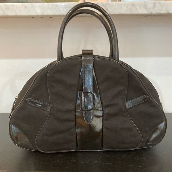Black Patent Leather Dior Saddle Bowler Bag - Picture 2 of 12